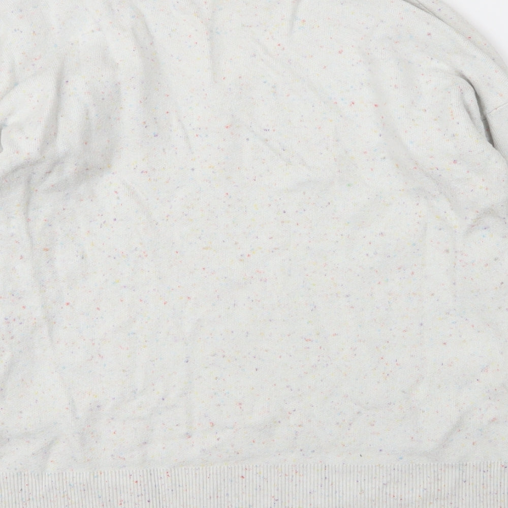 NEXT Womens White V-Neck  Viscose Pullover Jumper Size M