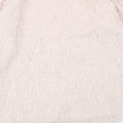 Ravi Famous Womens Pink Round Neck  Acrylic Pullover Jumper Size L