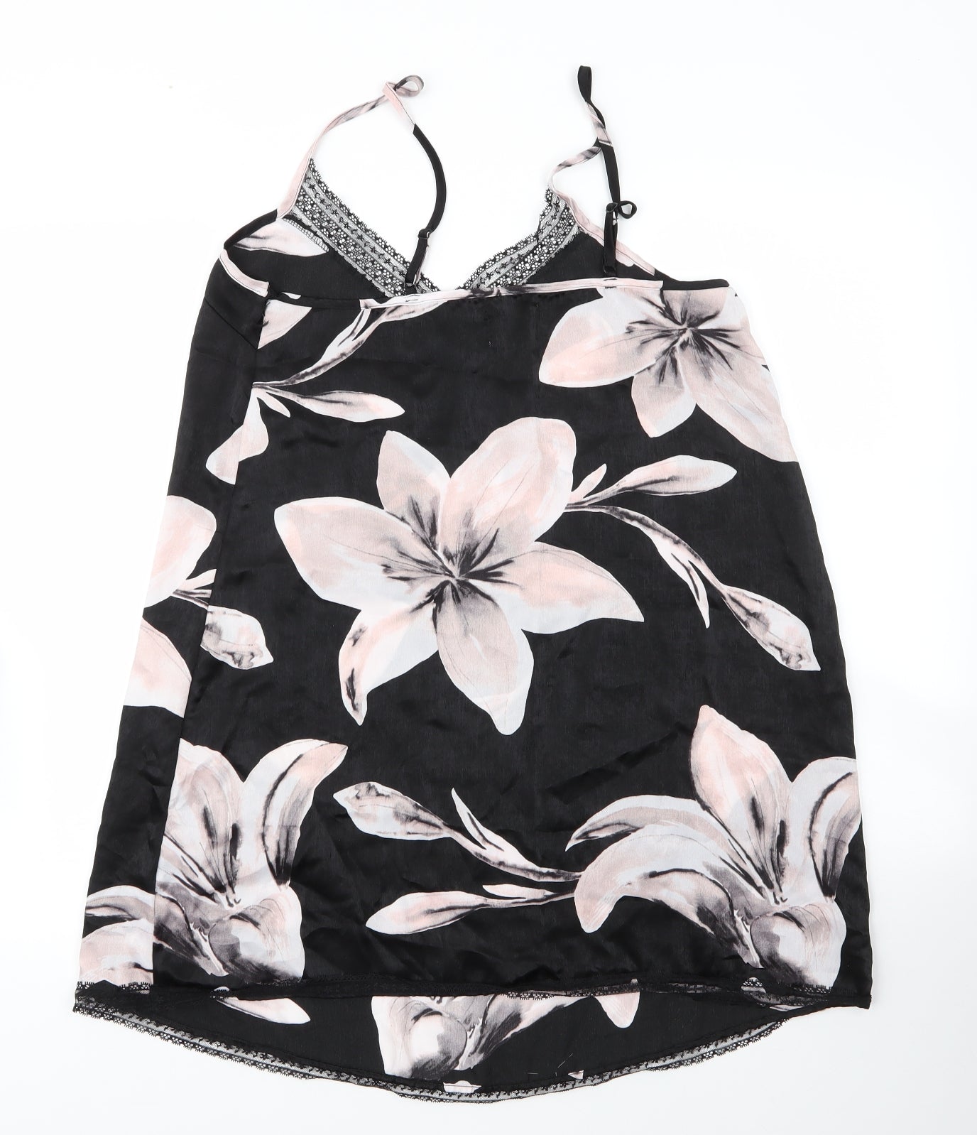 Matalan Womens Black Floral Polyester Cami Dress Size 12