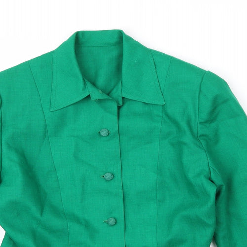 Blandford Womens Green  Linen Jacket Blazer Size L