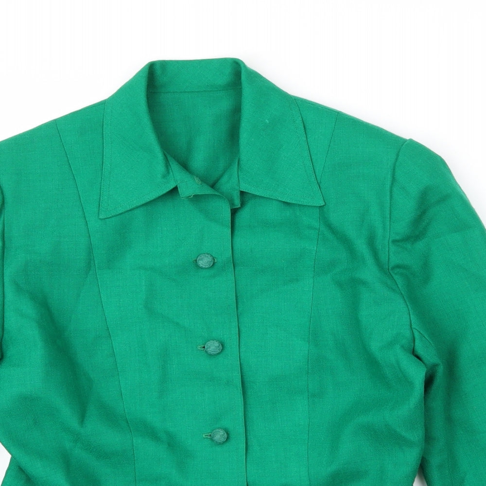 Blandford Womens Green  Linen Jacket Blazer Size L