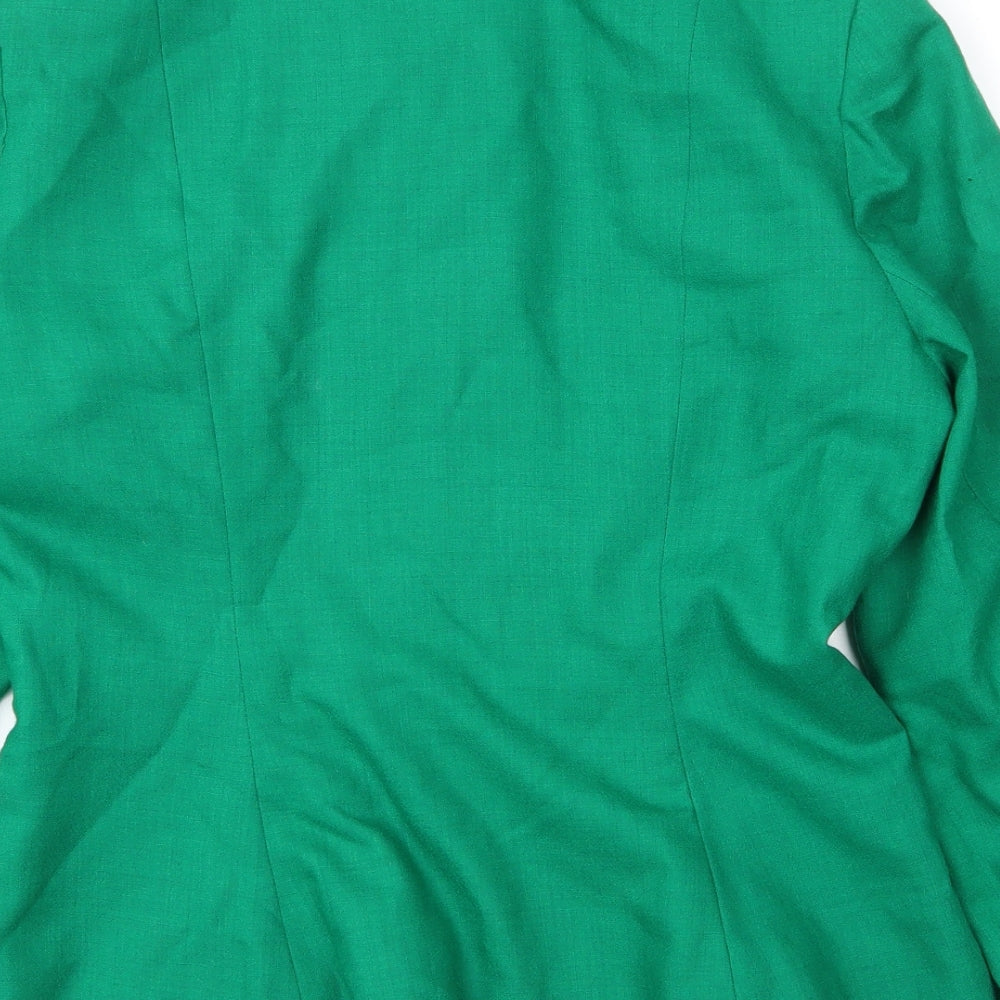 Blandford Womens Green  Linen Jacket Blazer Size L