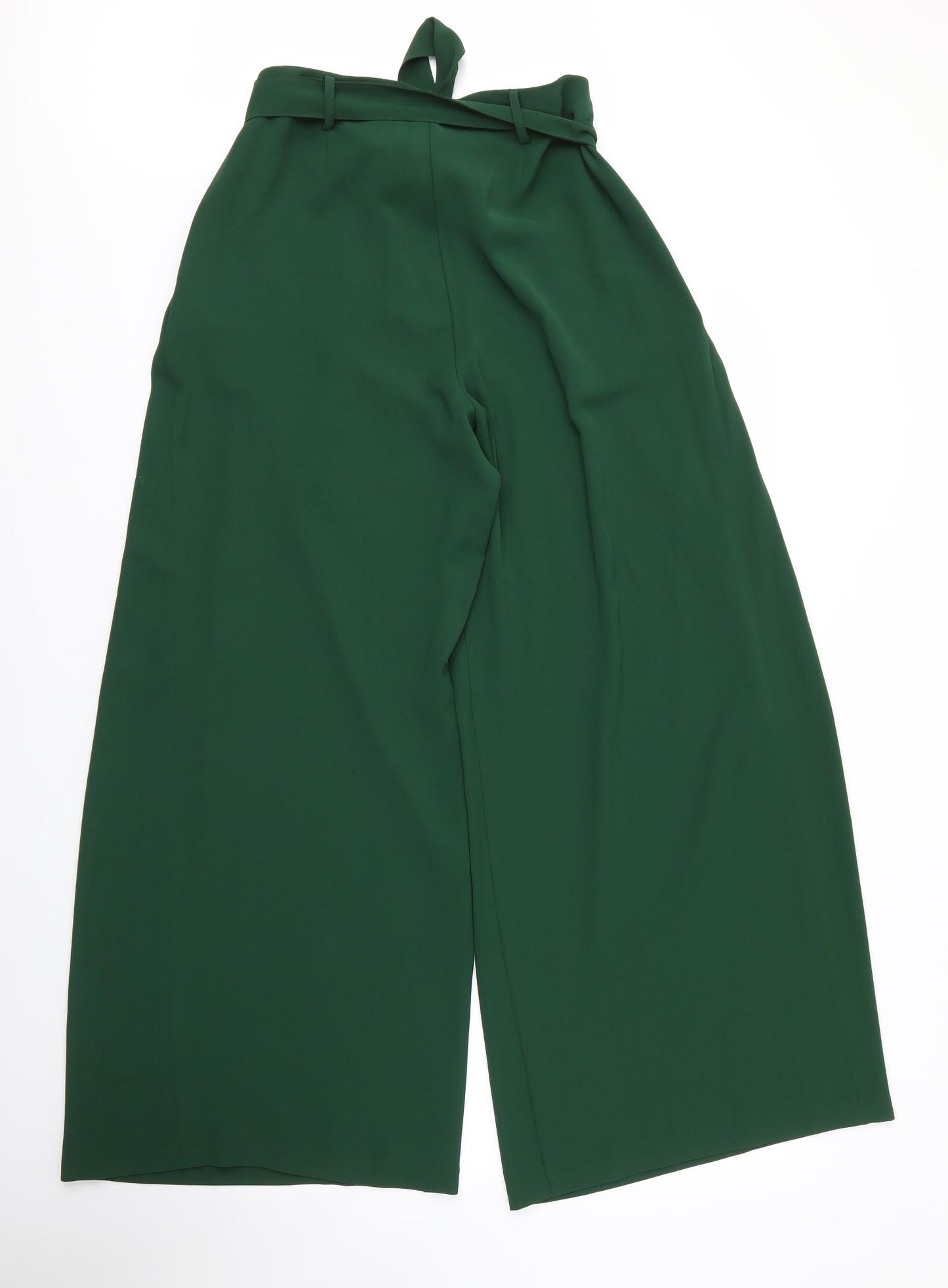 M&S Womens Green  Polyester Trousers  Size 12 L29 in Regular Zip