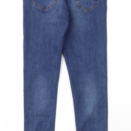 Farfallina Girls Blue  Cotton Skinny Jeans Size L L27 in Regular Zip - Pearls