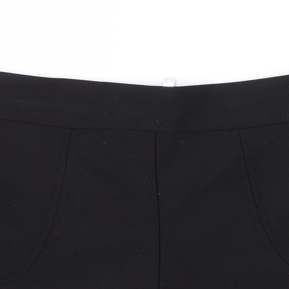 Mango Womens Black  Cotton Cut-Off Shorts Size 10  Regular Zip