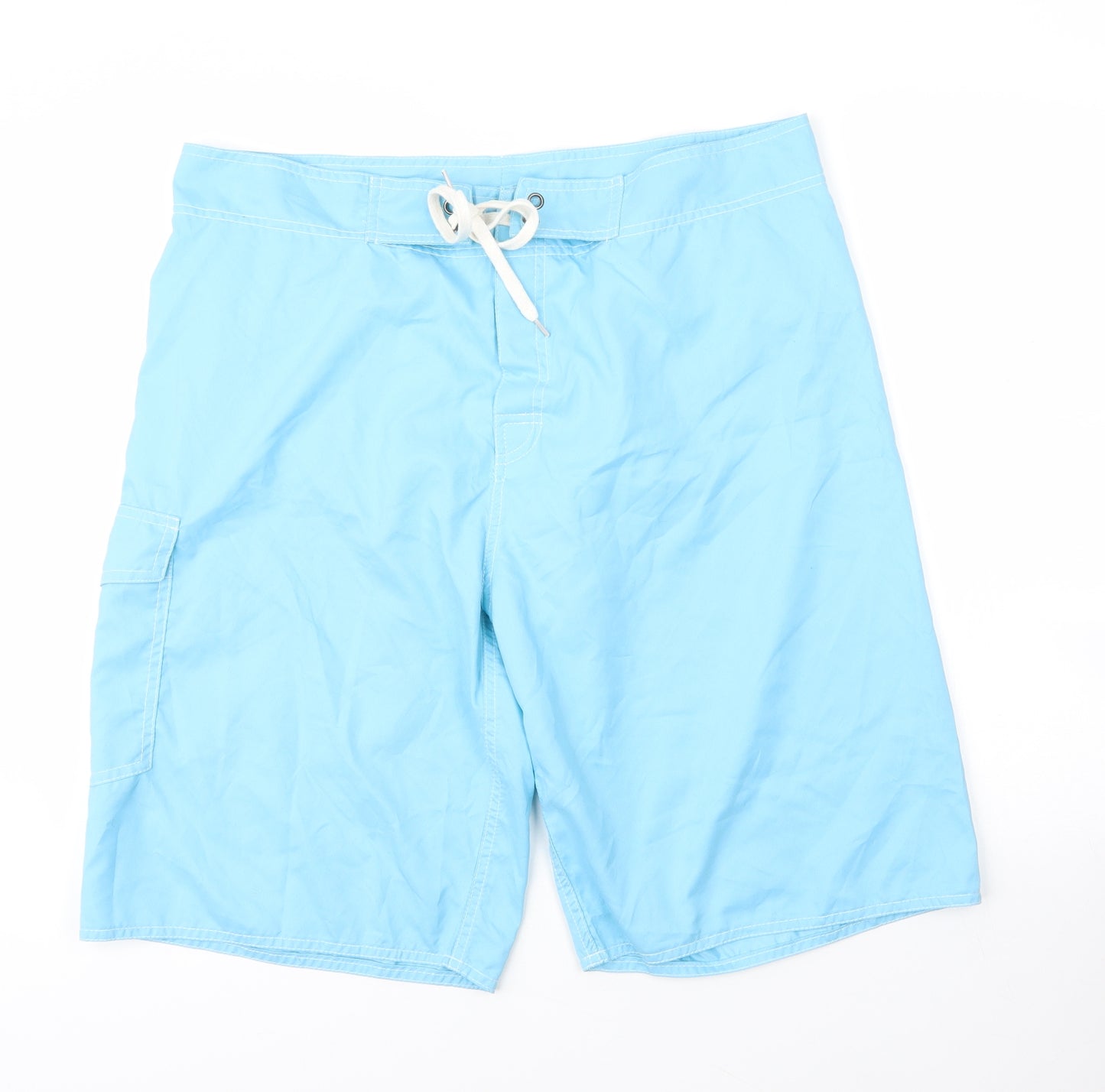 Rowe Mens Blue  Polyester Sweat Shorts Size 36 in L14 in Regular Drawstring
