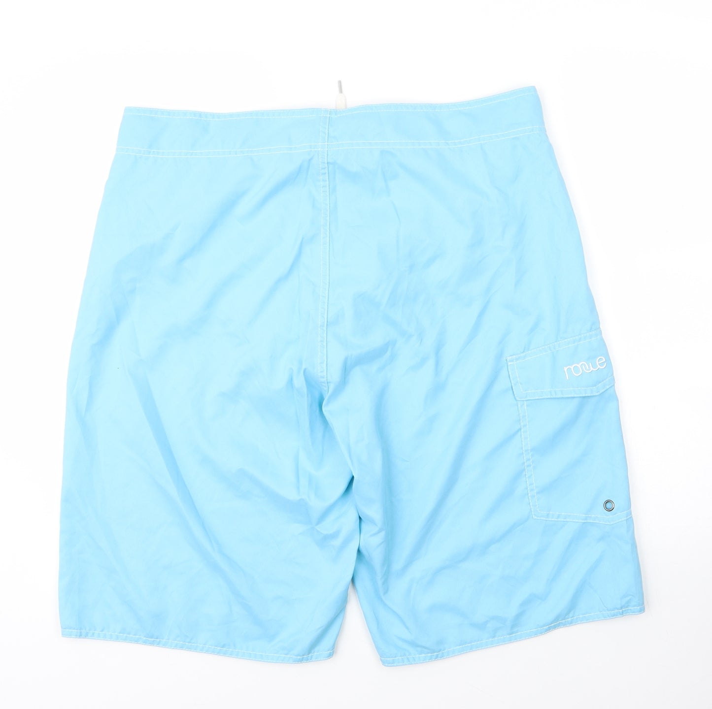 Rowe Mens Blue  Polyester Sweat Shorts Size 36 in L14 in Regular Drawstring