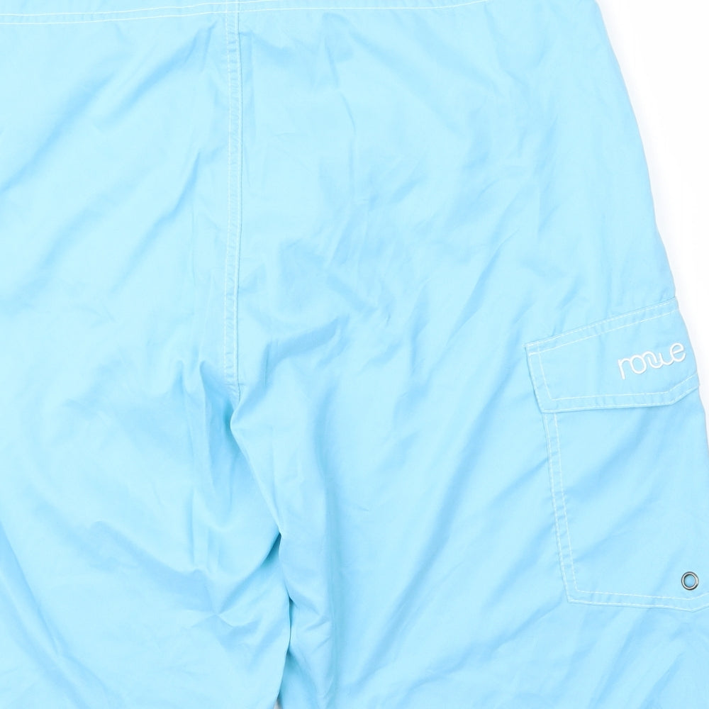 Rowe Mens Blue  Polyester Sweat Shorts Size 36 in L14 in Regular Drawstring