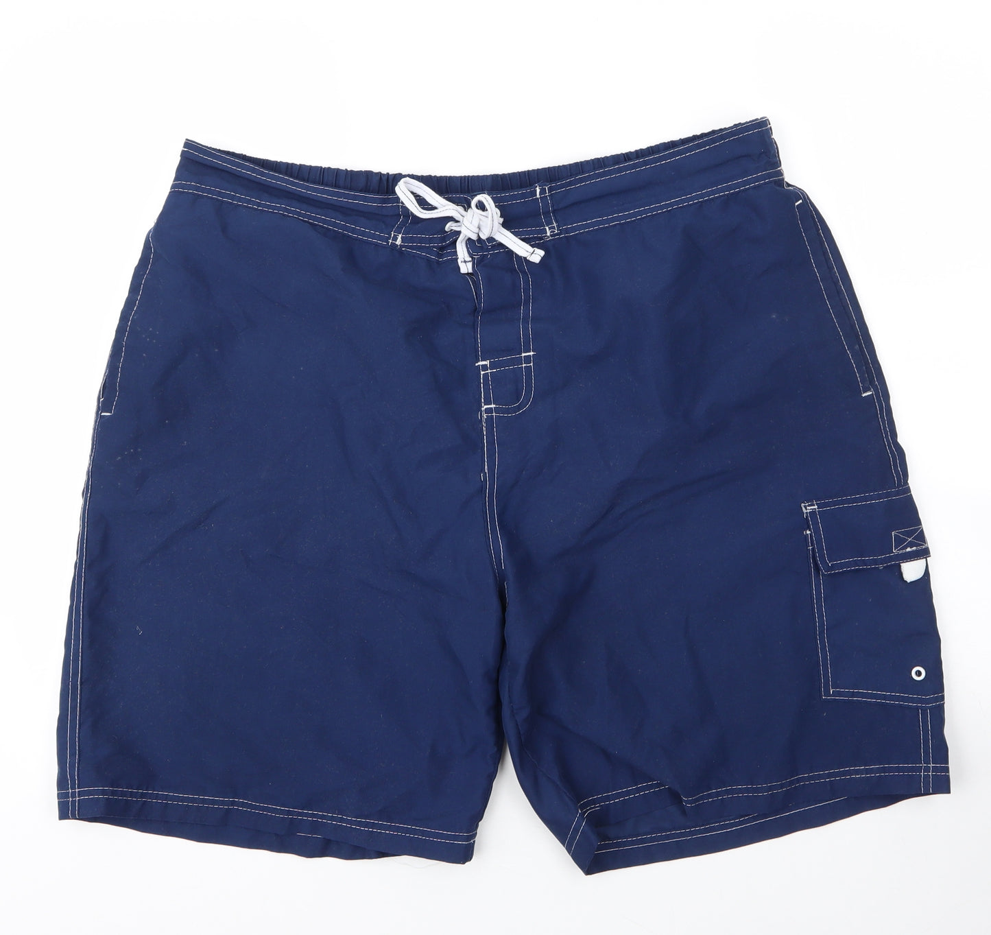 Peacocks Mens Blue  Polyester Sweat Shorts Size 2XL  Regular Drawstring