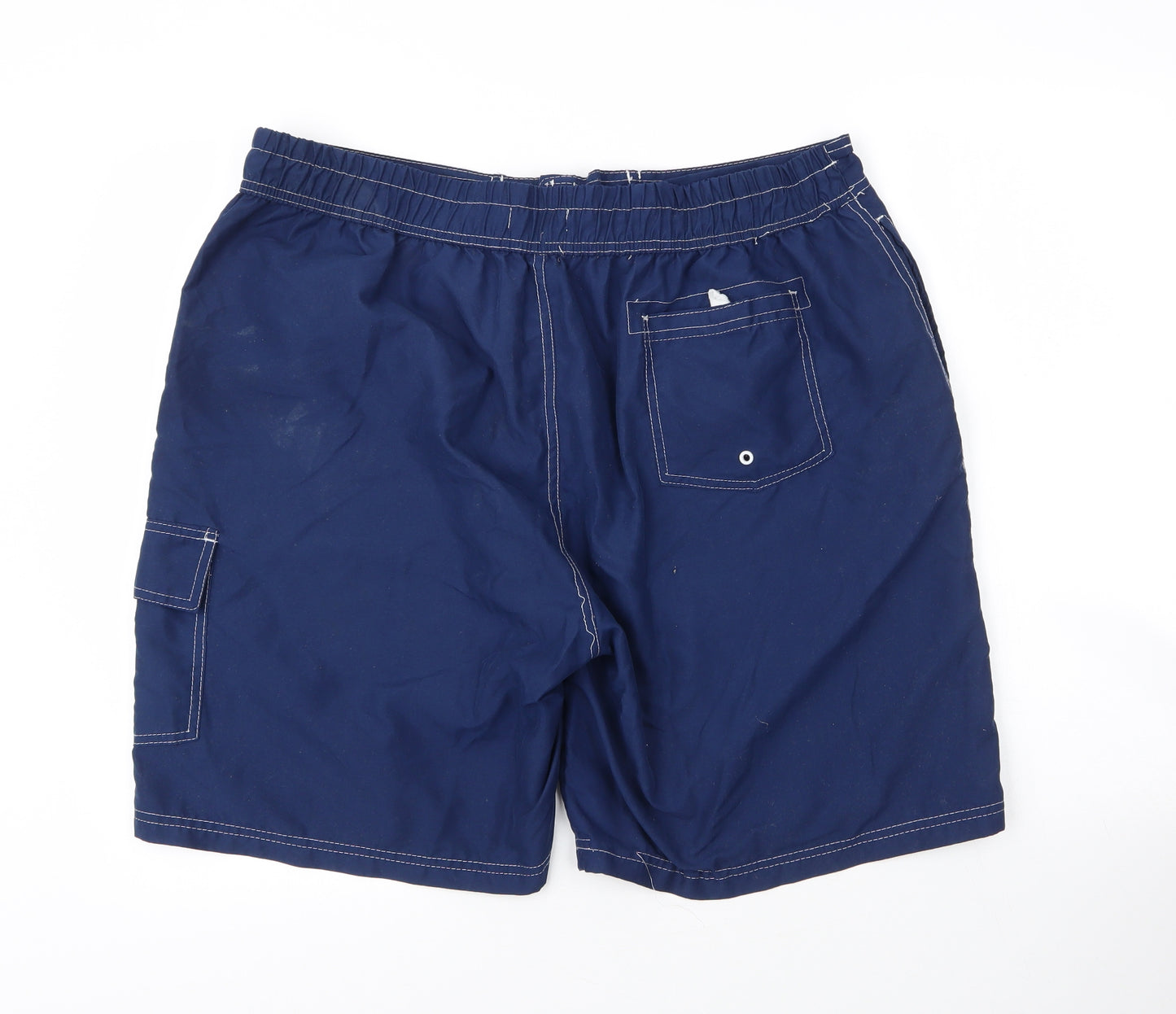 Peacocks Mens Blue  Polyester Sweat Shorts Size 2XL  Regular Drawstring
