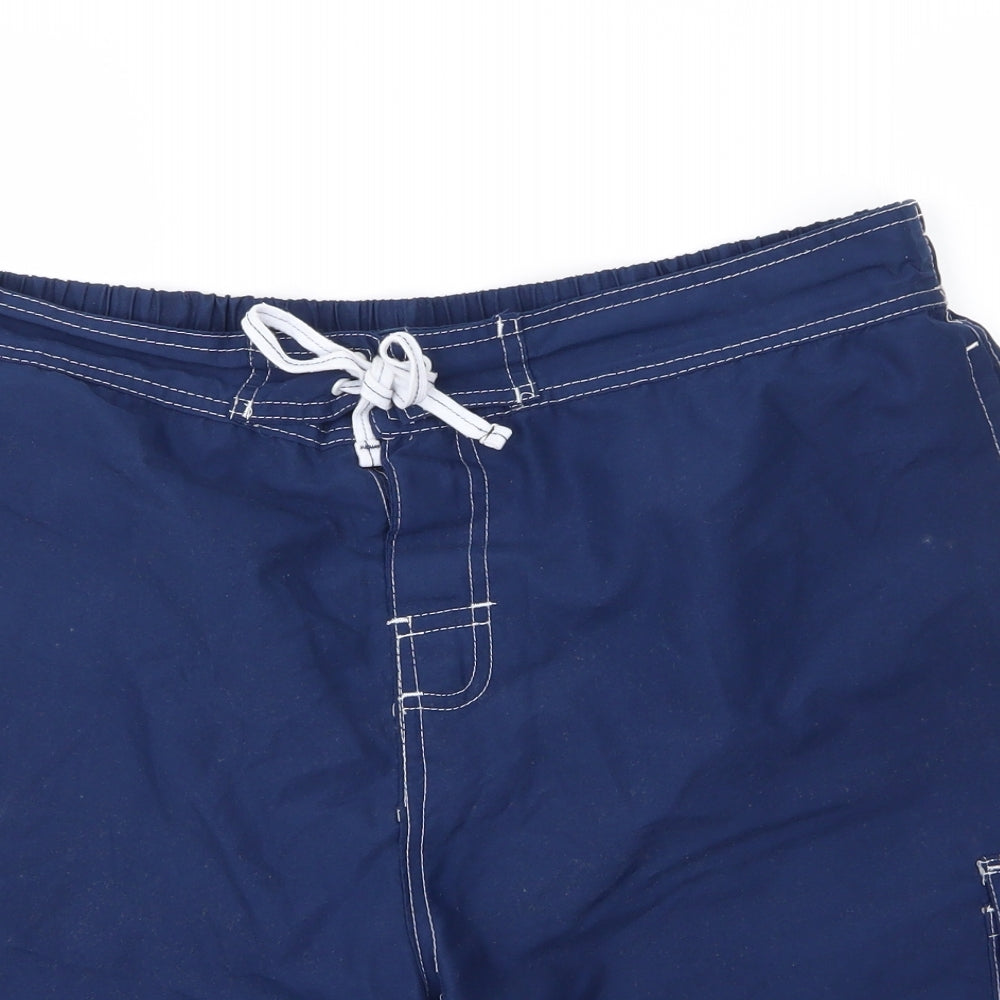 Peacocks Mens Blue  Polyester Sweat Shorts Size 2XL  Regular Drawstring