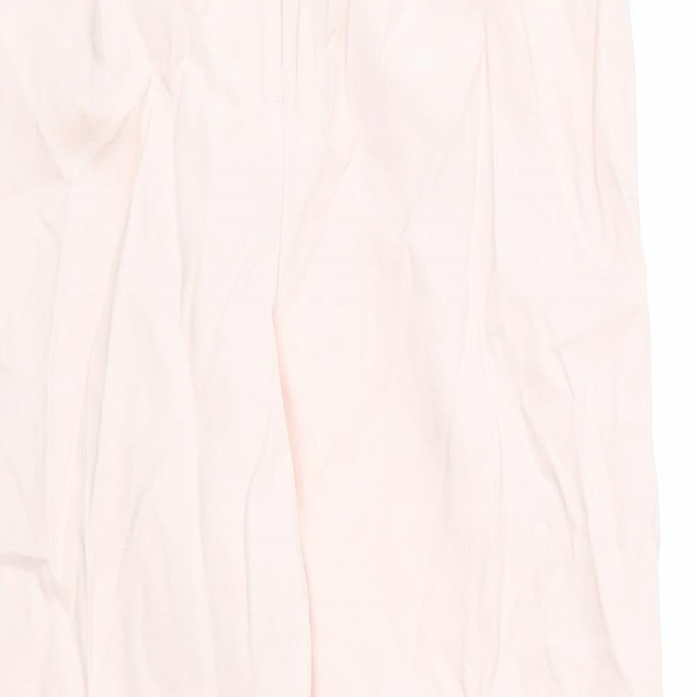 M&Co Womens Pink  Viscose Capri Trousers Size 14 L26 in Regular Zip