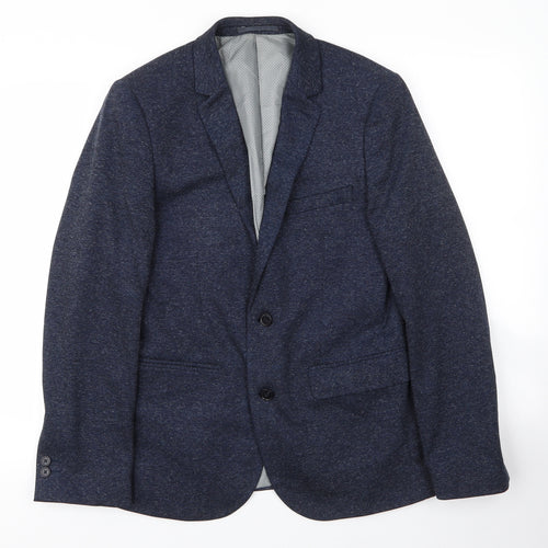 Burton Mens Blue  Polyester Jacket Suit Jacket Size S