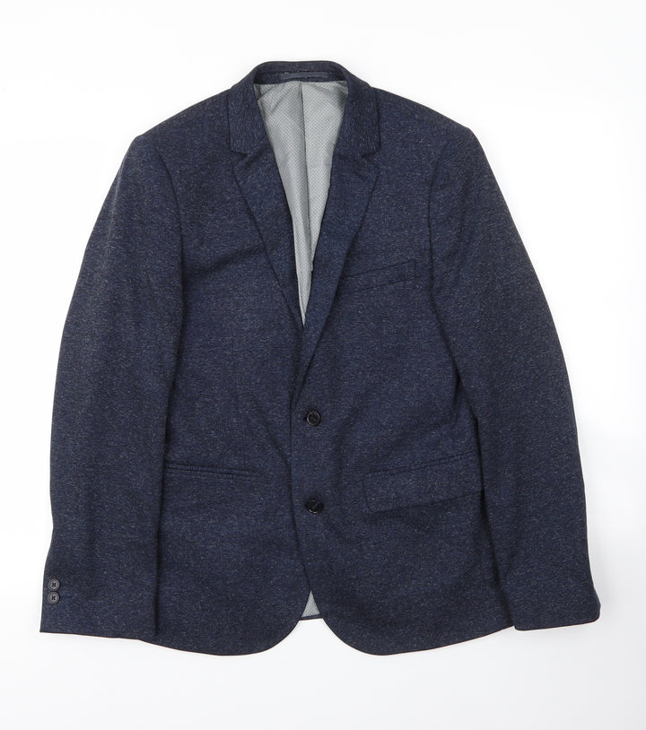 Burton Mens Blue  Polyester Jacket Suit Jacket Size S