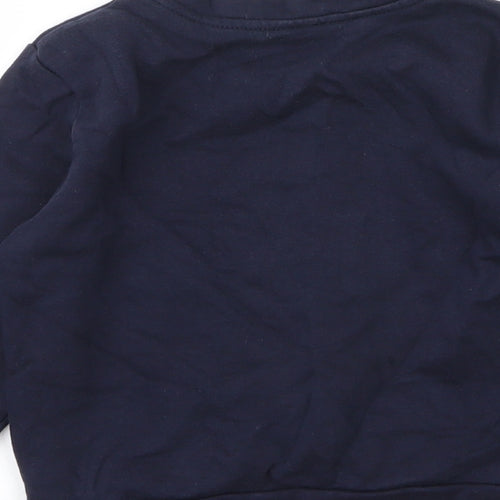 George Boys Blue Round Neck  Cotton Pullover Jumper Size 3 Years