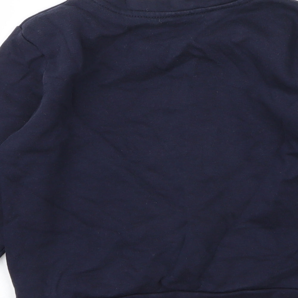 George Boys Blue Round Neck  Cotton Pullover Jumper Size 3 Years