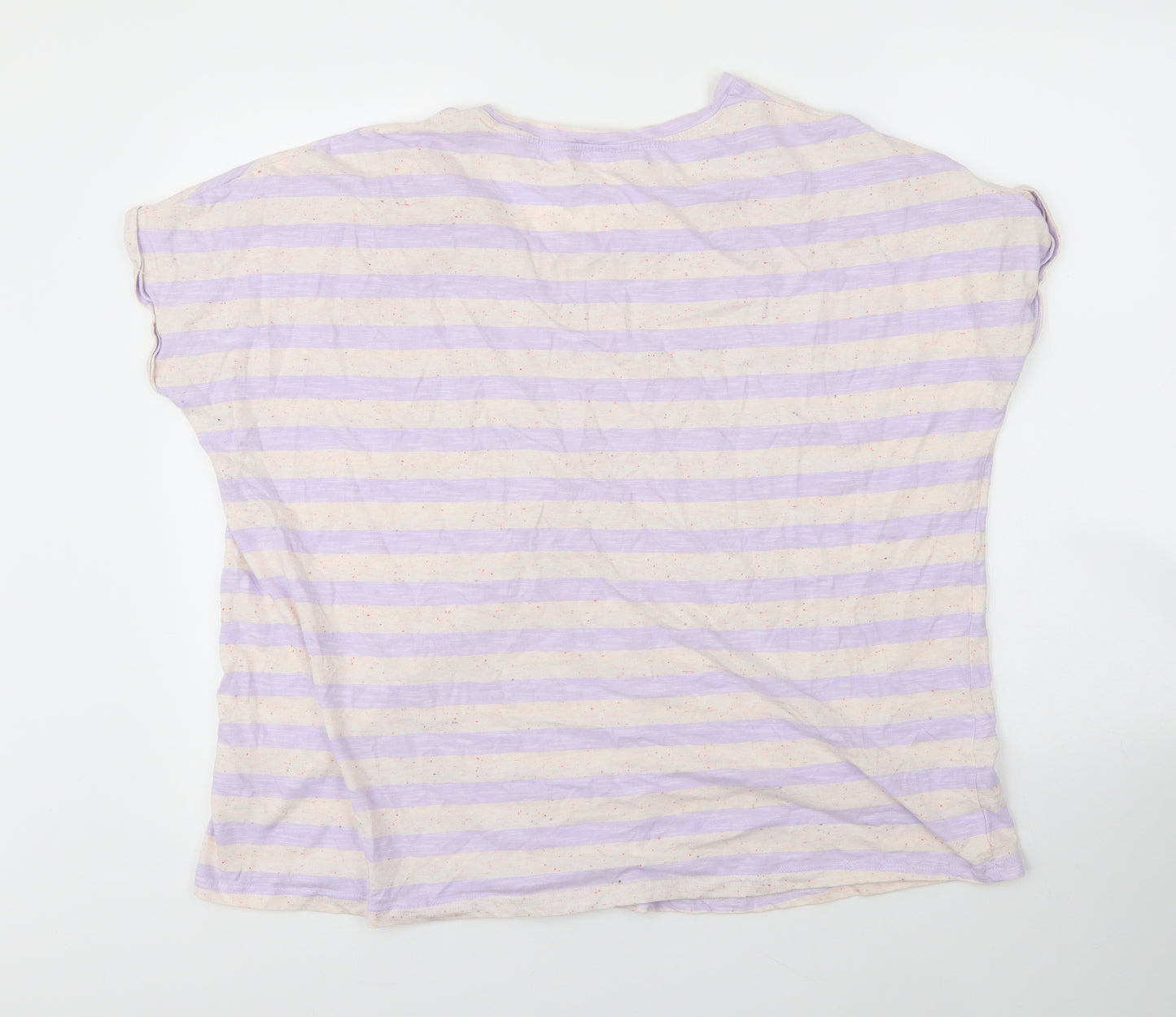 TU Womens Pink Striped Cotton Basic Blouse Size 20 Round Neck