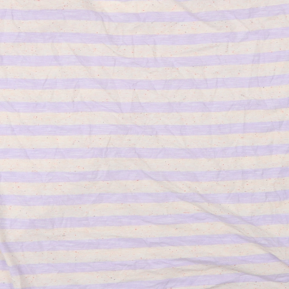 TU Womens Pink Striped Cotton Basic Blouse Size 20 Round Neck