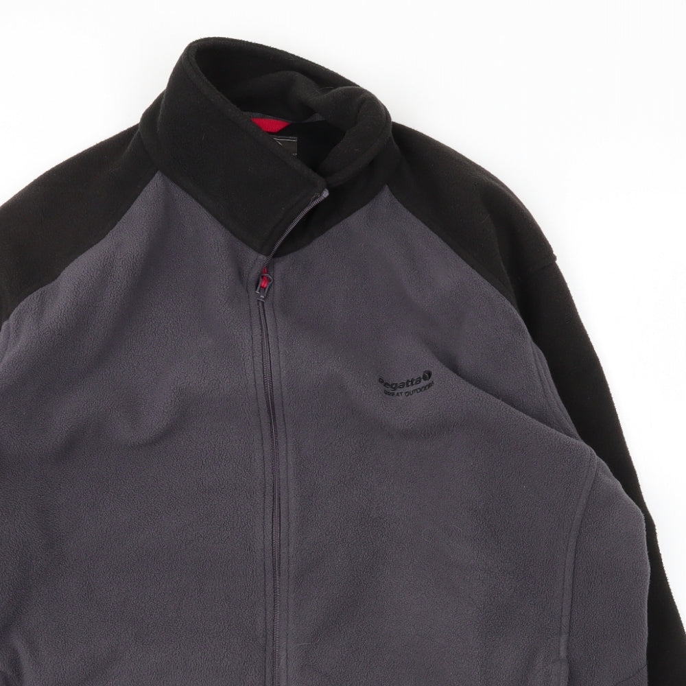 Regatta Mens Grey High Neck  Polyester Full Zip Jumper Size XL