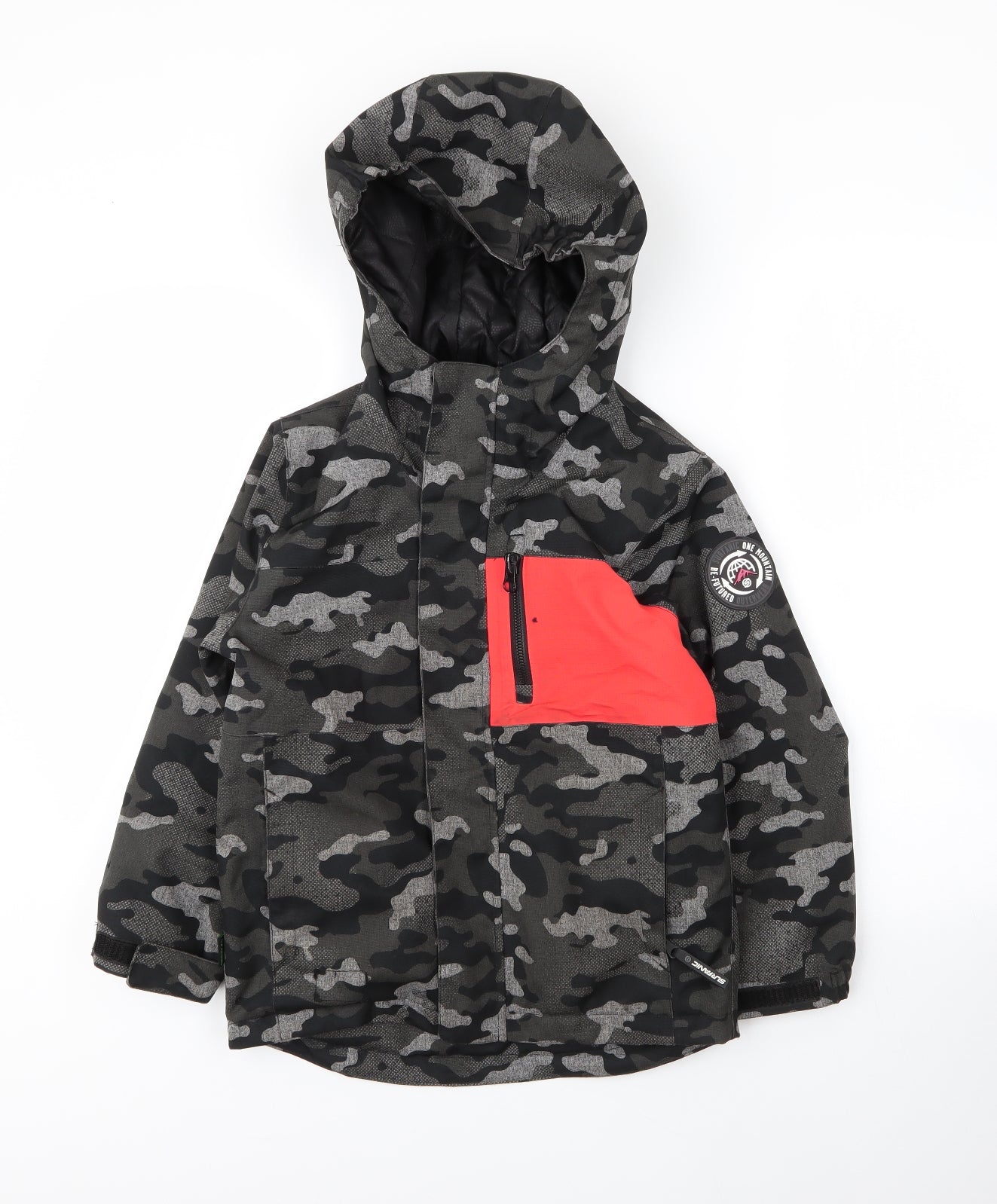 Surfanic Boys Grey Camouflage  Parka Coat Size 8 Years  Zip