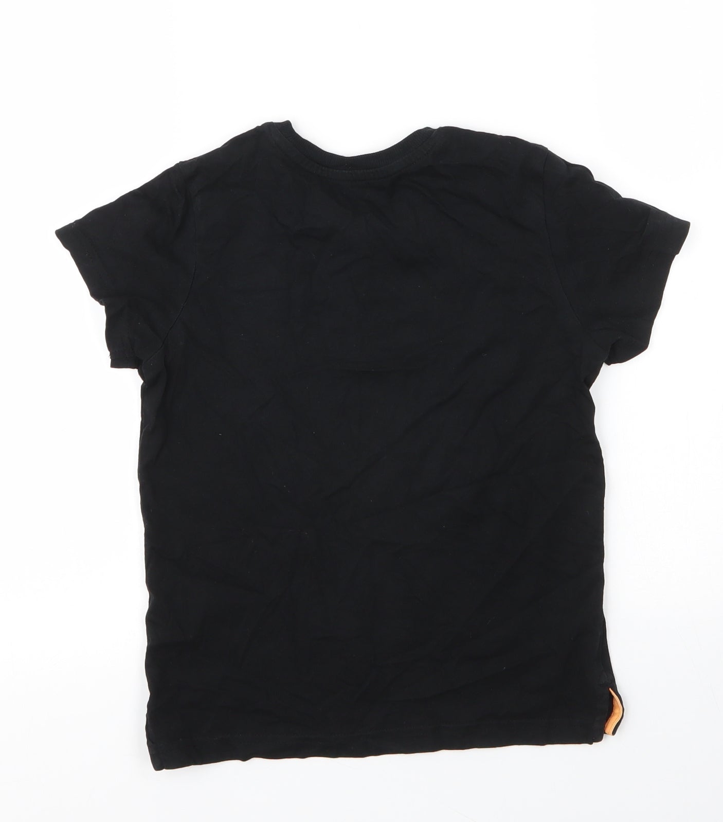 Nutmeg Boys Black  Cotton Basic T-Shirt Size 7 Years Round Neck
