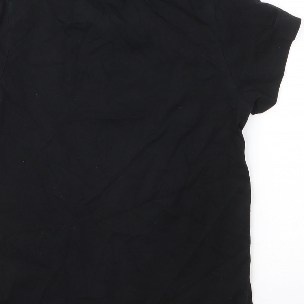 Nutmeg Boys Black  Cotton Basic T-Shirt Size 7 Years Round Neck