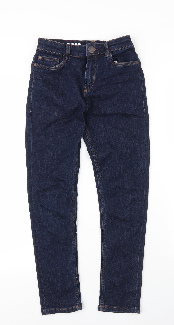 NEXT Girls Blue  Cotton Straight Jeans Size 11 Years L24 in Regular Zip