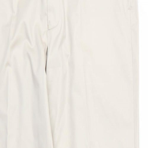 M&S Mens Beige  Cotton Trousers  Size 38 in L28 in Regular Zip