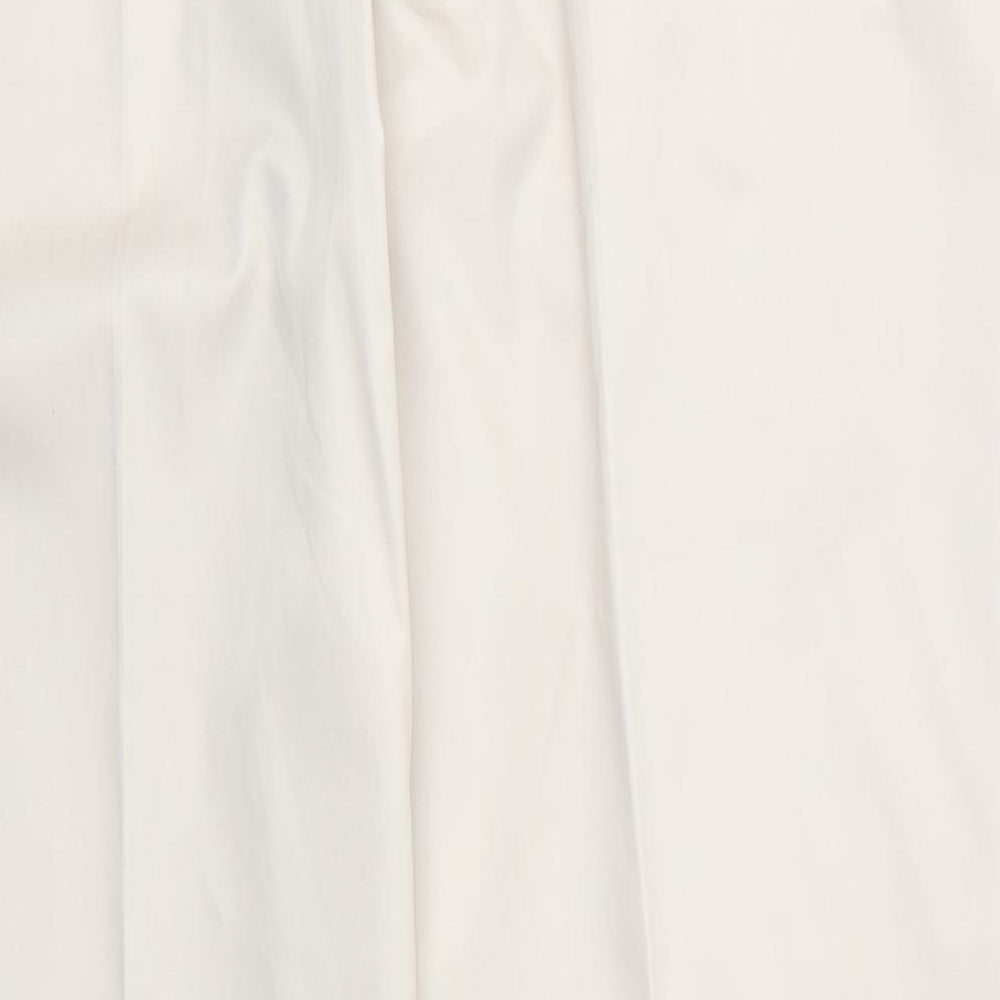 M&S Mens Beige  Cotton Trousers  Size 38 in L28 in Regular Zip