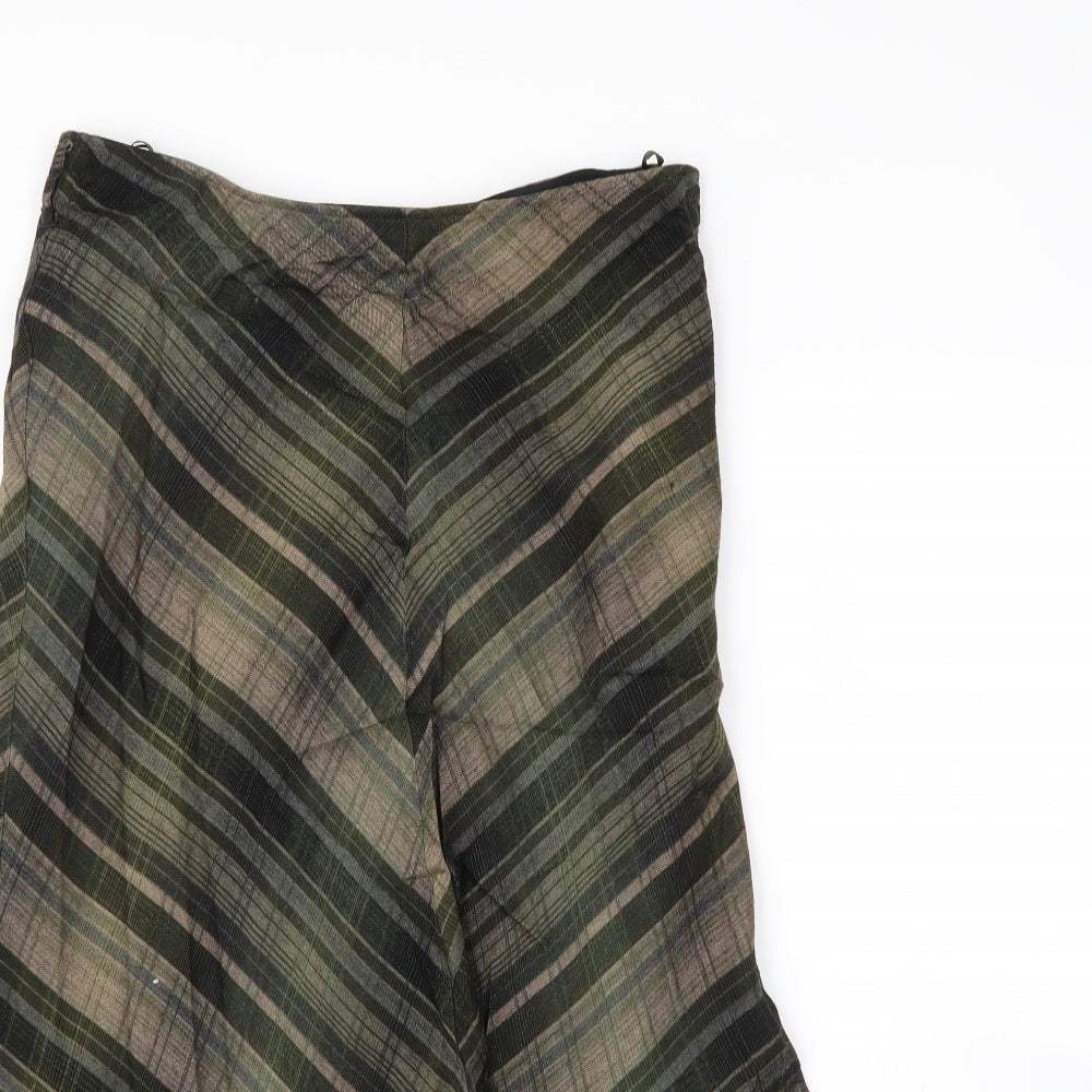 Per Una Womens Grey Plaid Viscose Trumpet Skirt Size 14   Zip