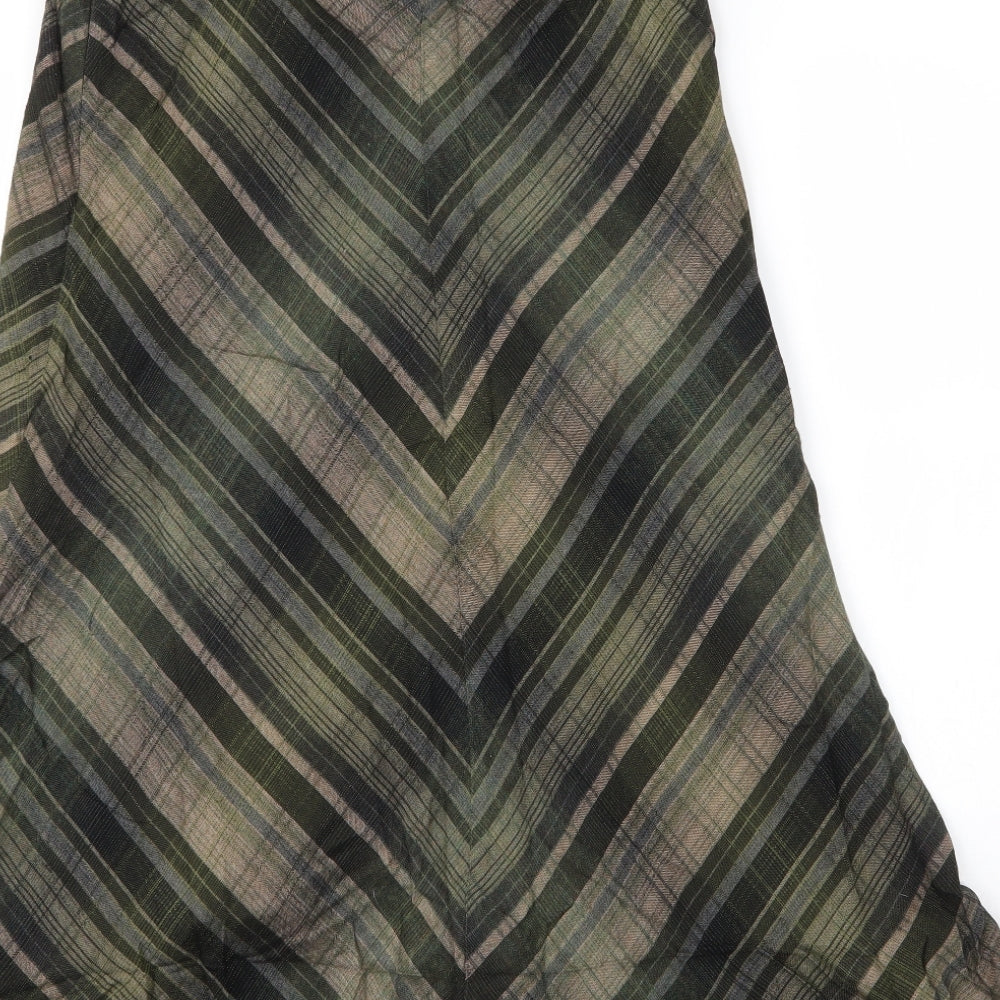 Per Una Womens Grey Plaid Viscose Trumpet Skirt Size 14   Zip