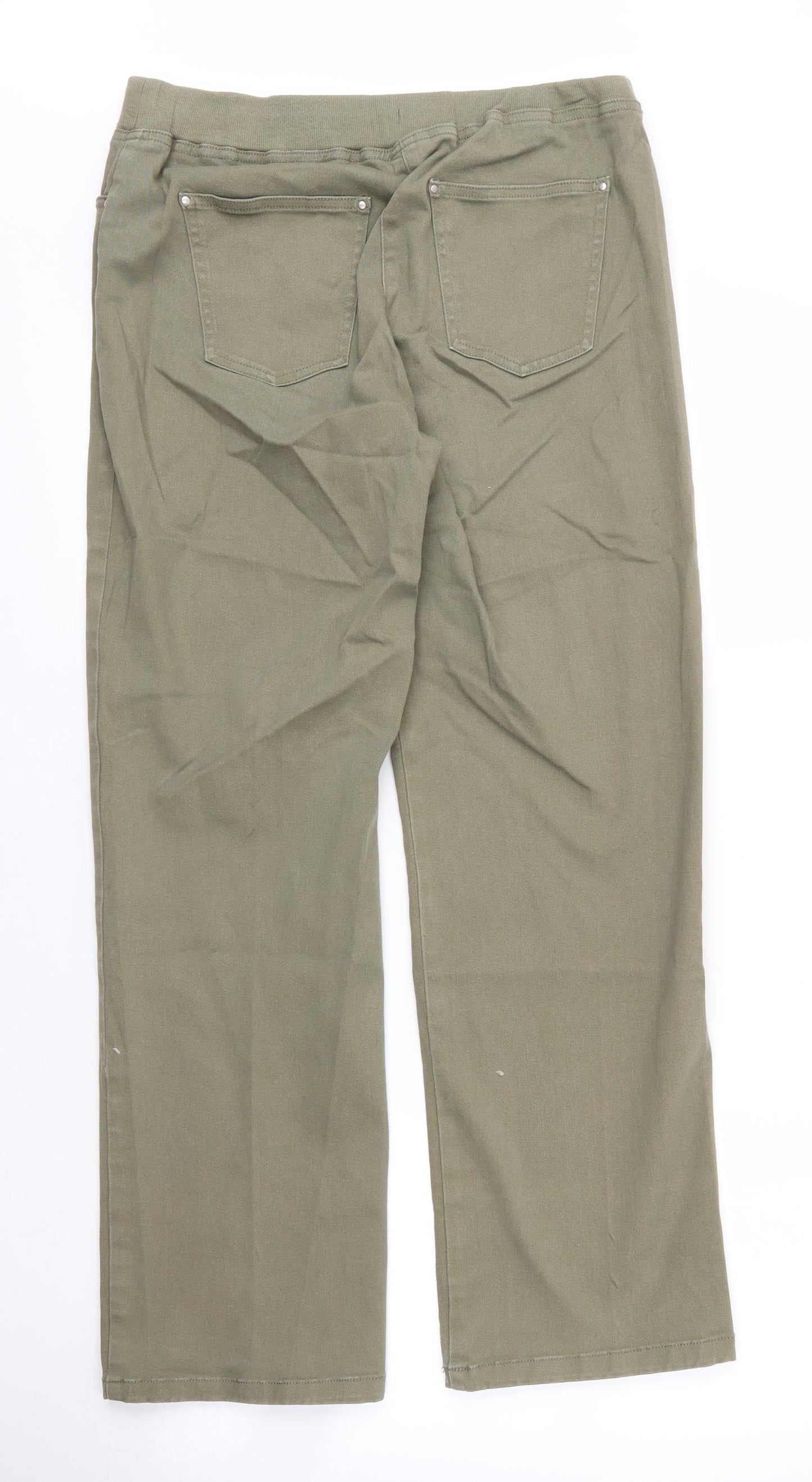 Cotton Traders Womens Green  Cotton Straight Jeans Size 12 L27 in Regular