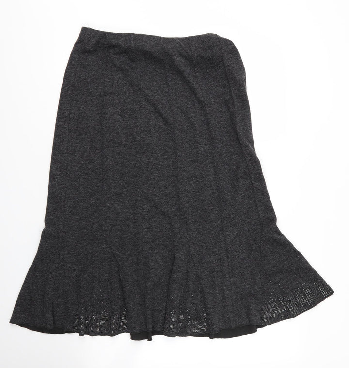 Just Elegance Womens Grey  Viscose Trumpet Skirt Size 12