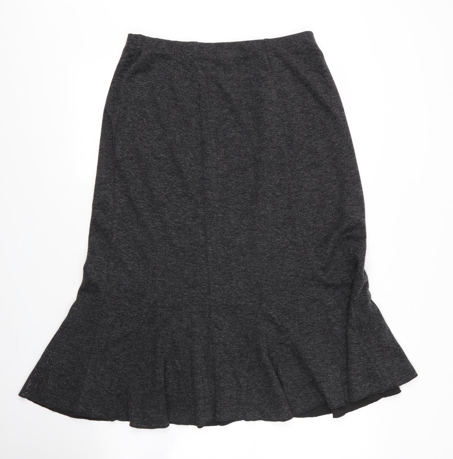 Just Elegance Womens Grey  Viscose Trumpet Skirt Size 12