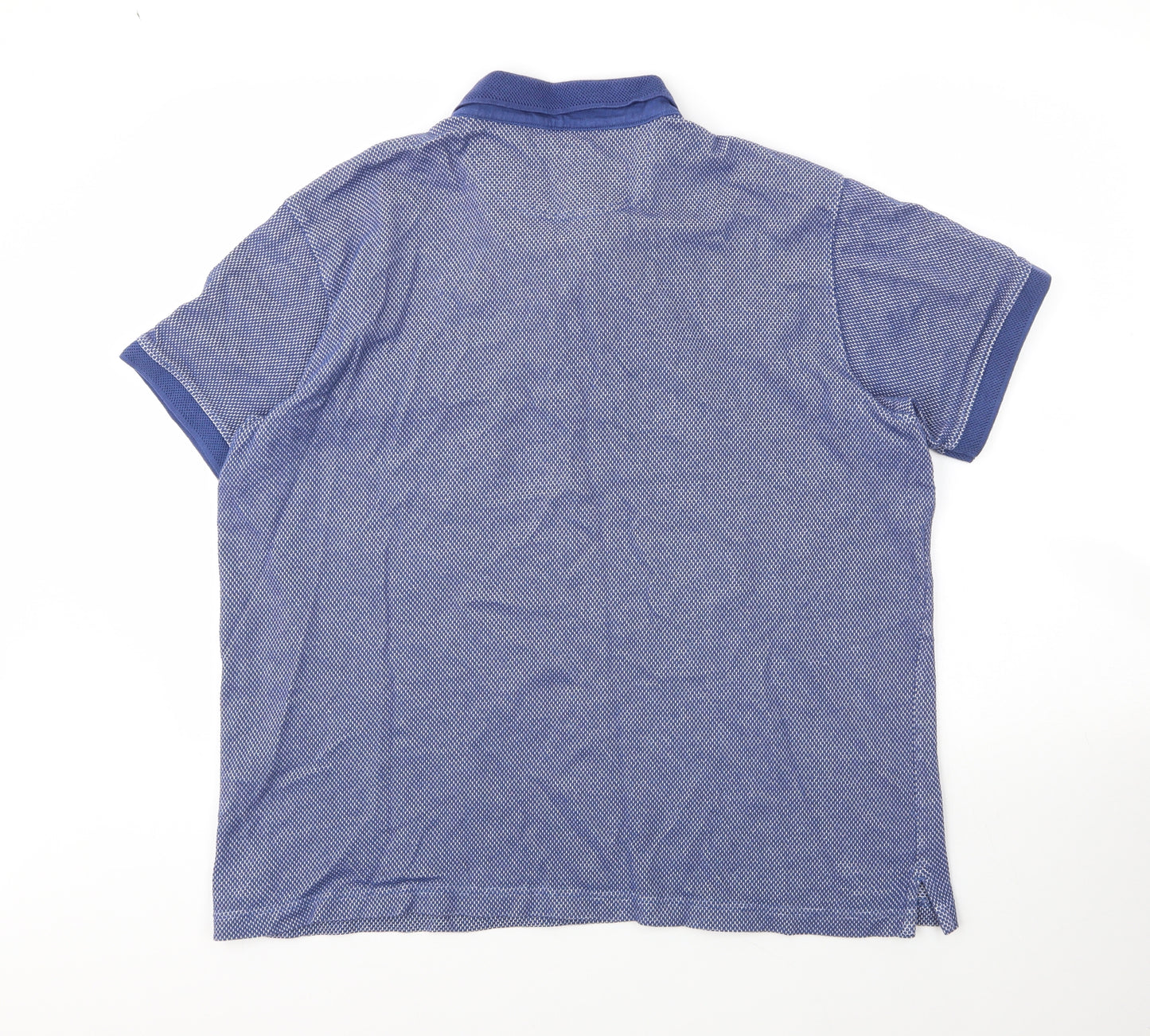Cotton Traders Mens Blue  Cotton  Polo Size XL Collared Button