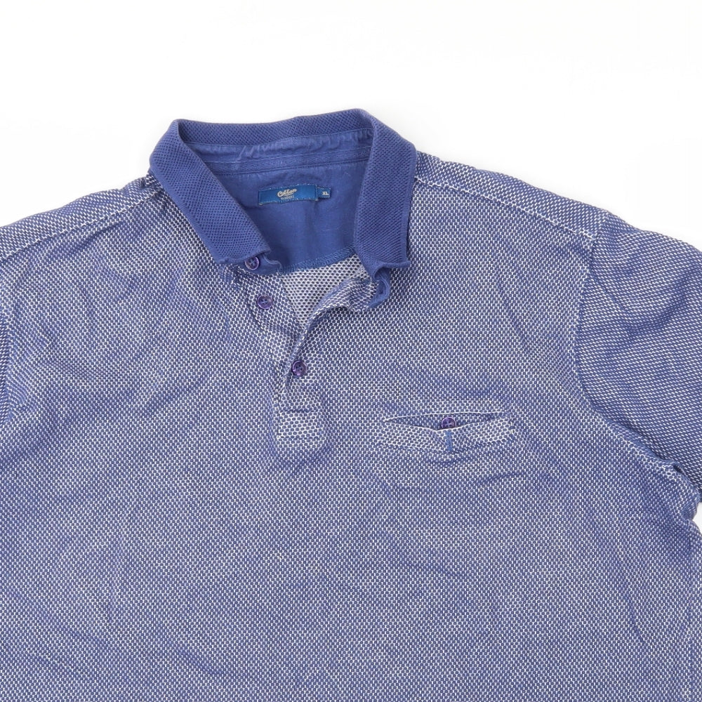 Cotton Traders Mens Blue  Cotton  Polo Size XL Collared Button