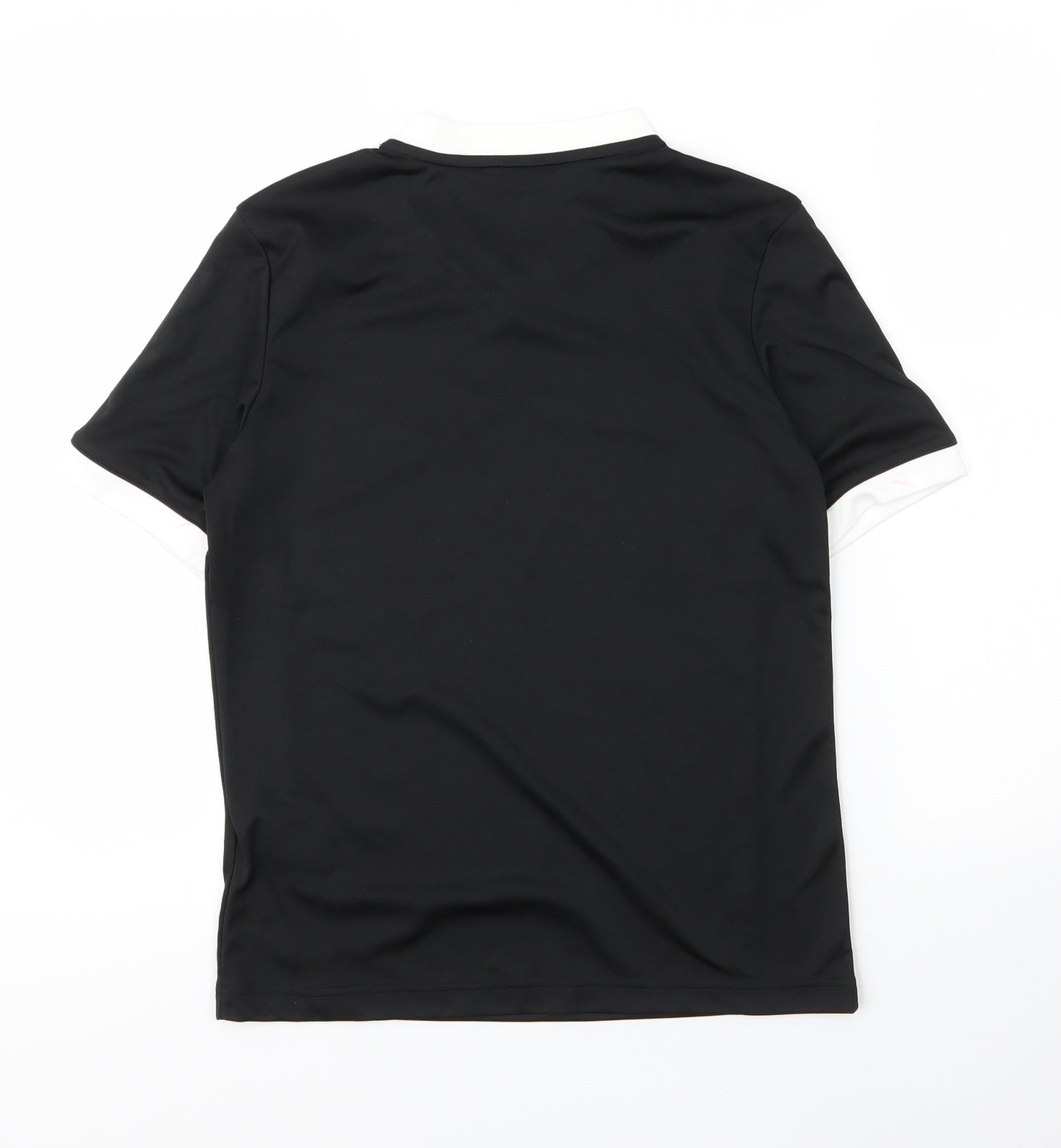 adidas Womens Black  Polyester Basic T-Shirt Size S V-Neck