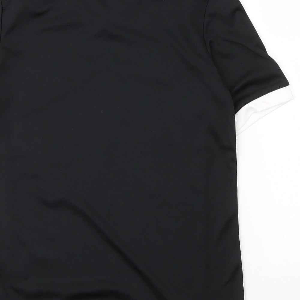 adidas Womens Black  Polyester Basic T-Shirt Size S V-Neck