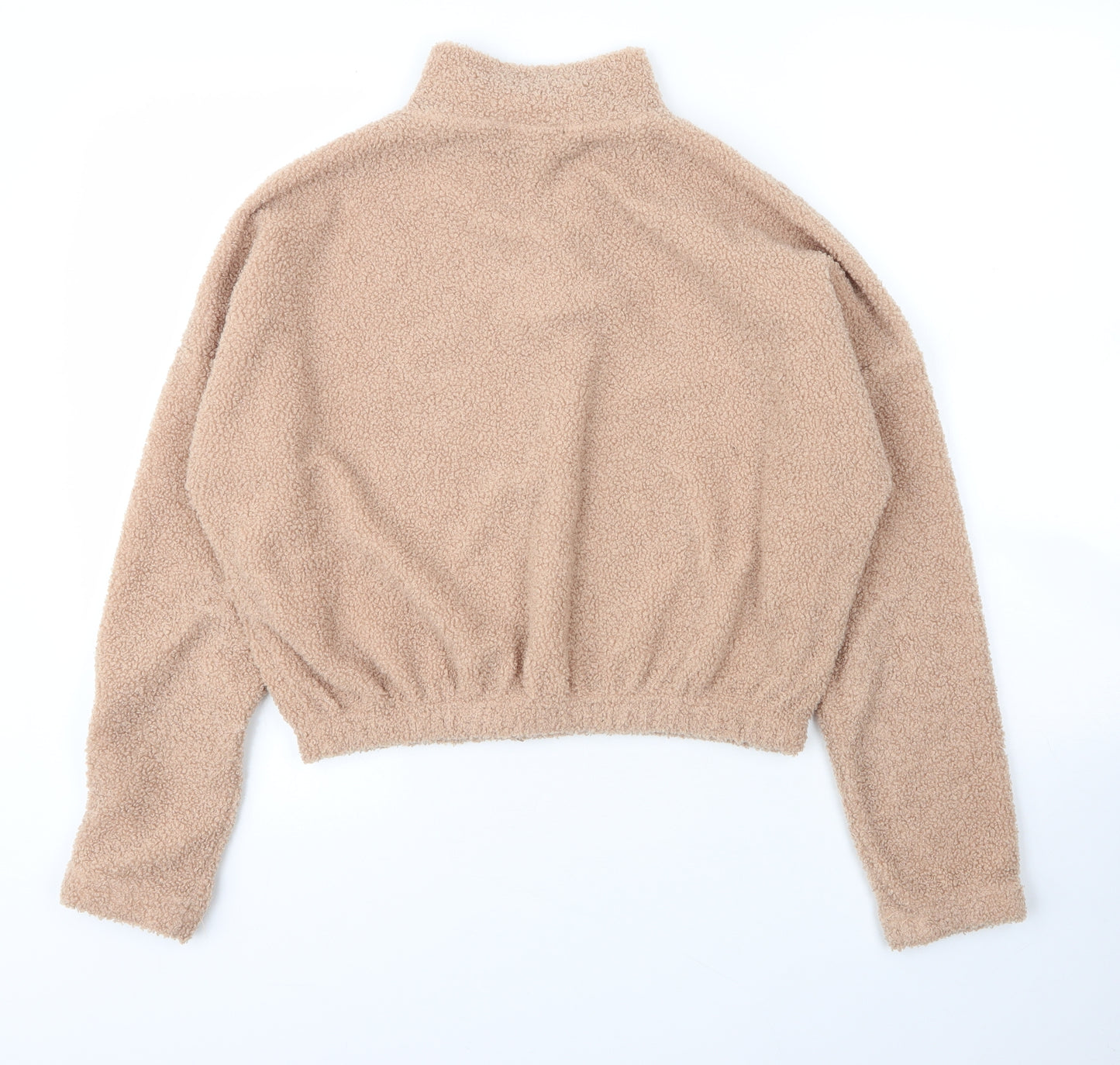 New Look Girls Beige High Neck  Polyester Pullover Jumper Size 14 Years  Zip