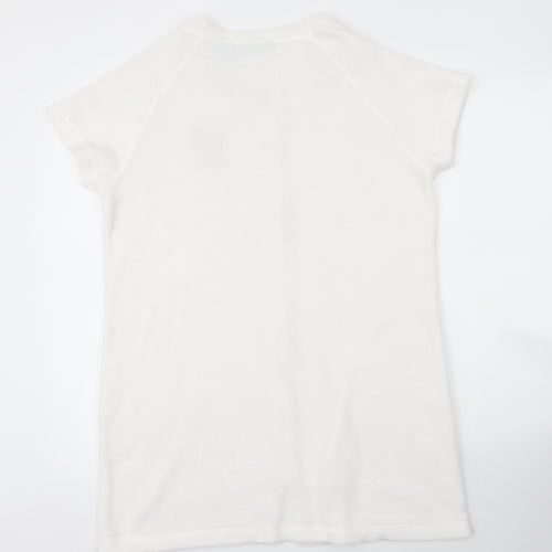 Palm Grove Womens White  Polyester Chemise Robe Size M  Zip
