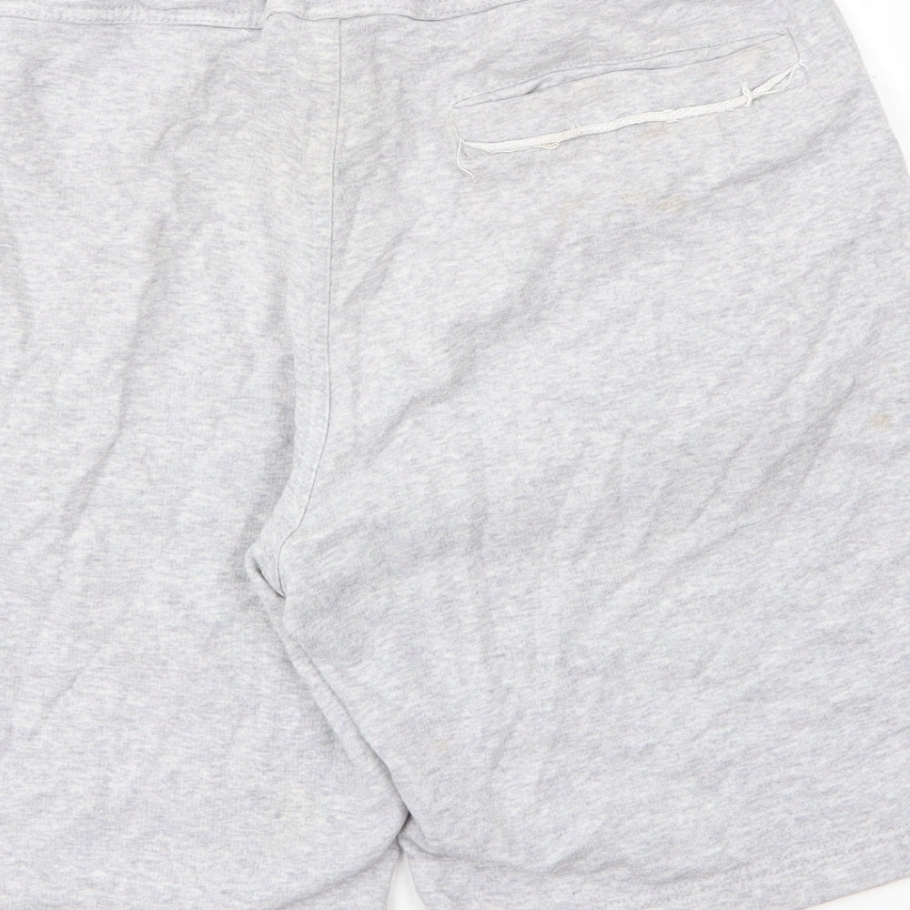 Kariban Mens Grey  Cotton Sweat Shorts Size M  Regular Drawstring