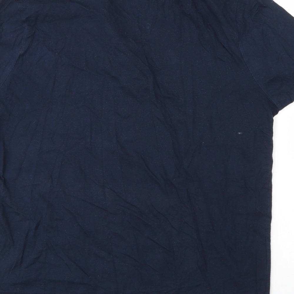 George Mens Blue  Cotton  T-Shirt Size M V-Neck