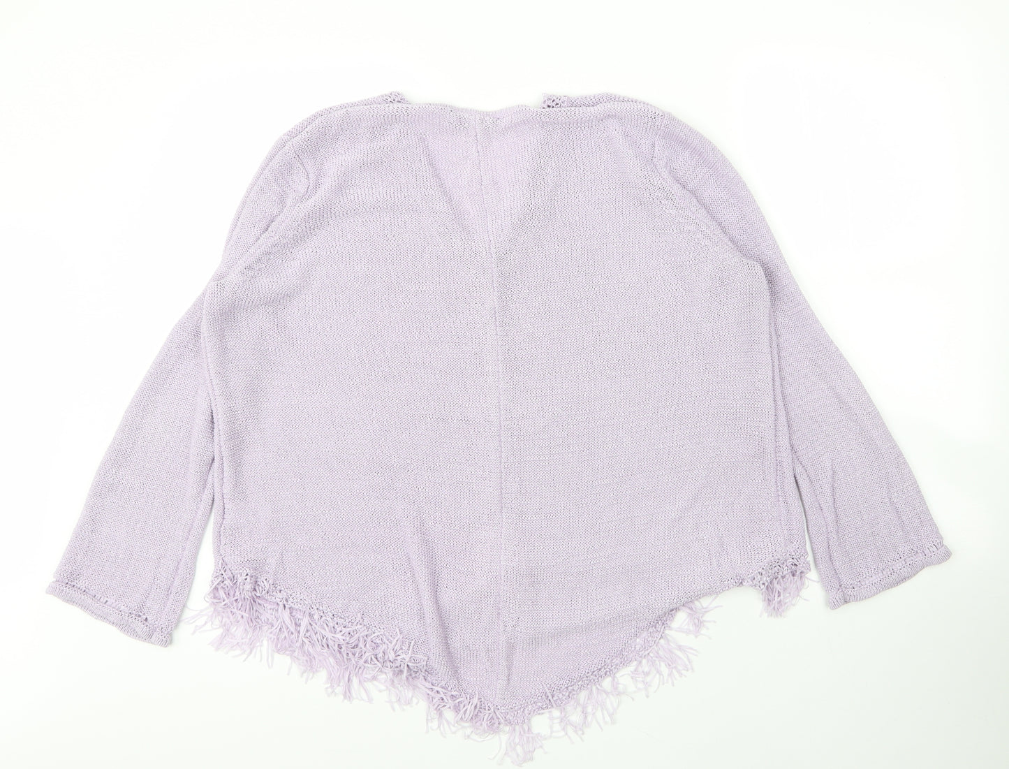essence Womens Purple V-Neck  Viscose Pullover Jumper Size 24