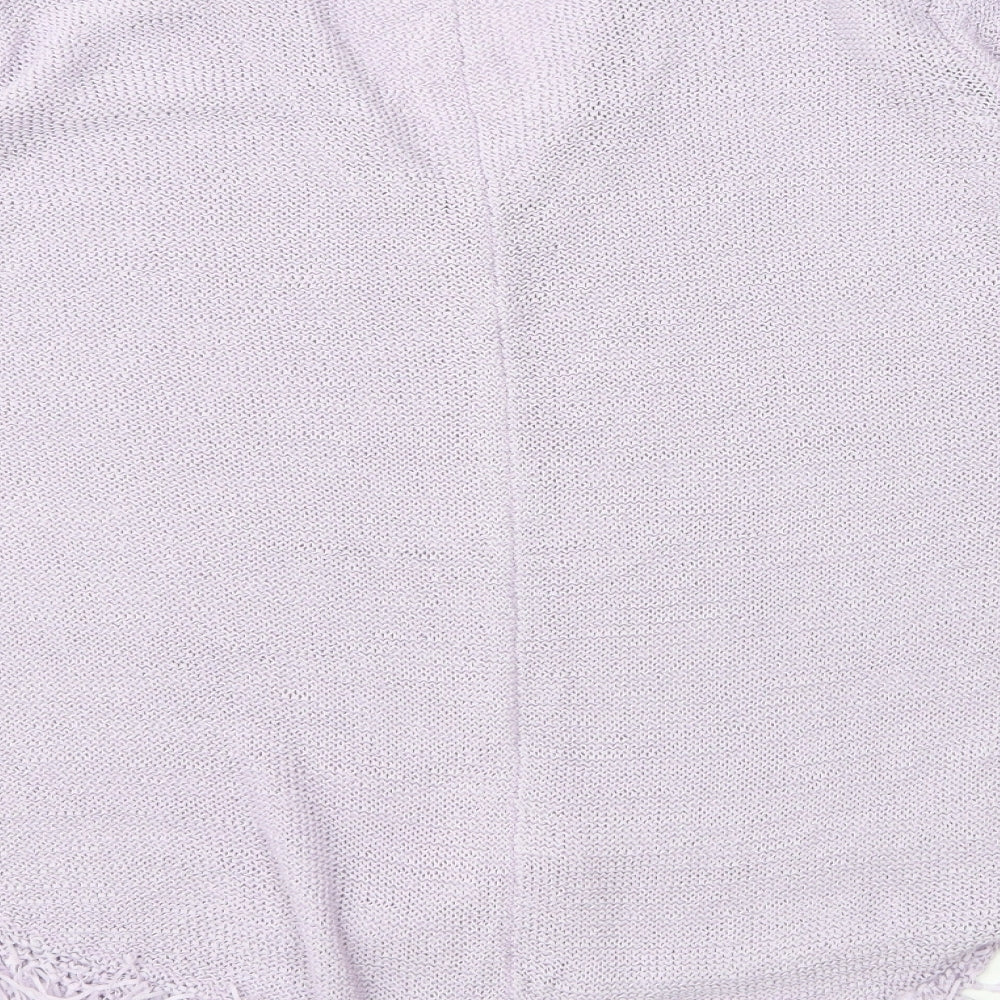essence Womens Purple V-Neck  Viscose Pullover Jumper Size 24