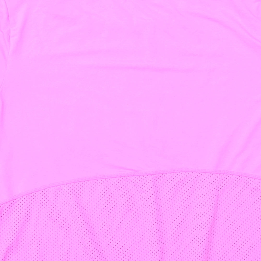 Preworn Womens Pink  Polyester Basic T-Shirt Size M Round Neck