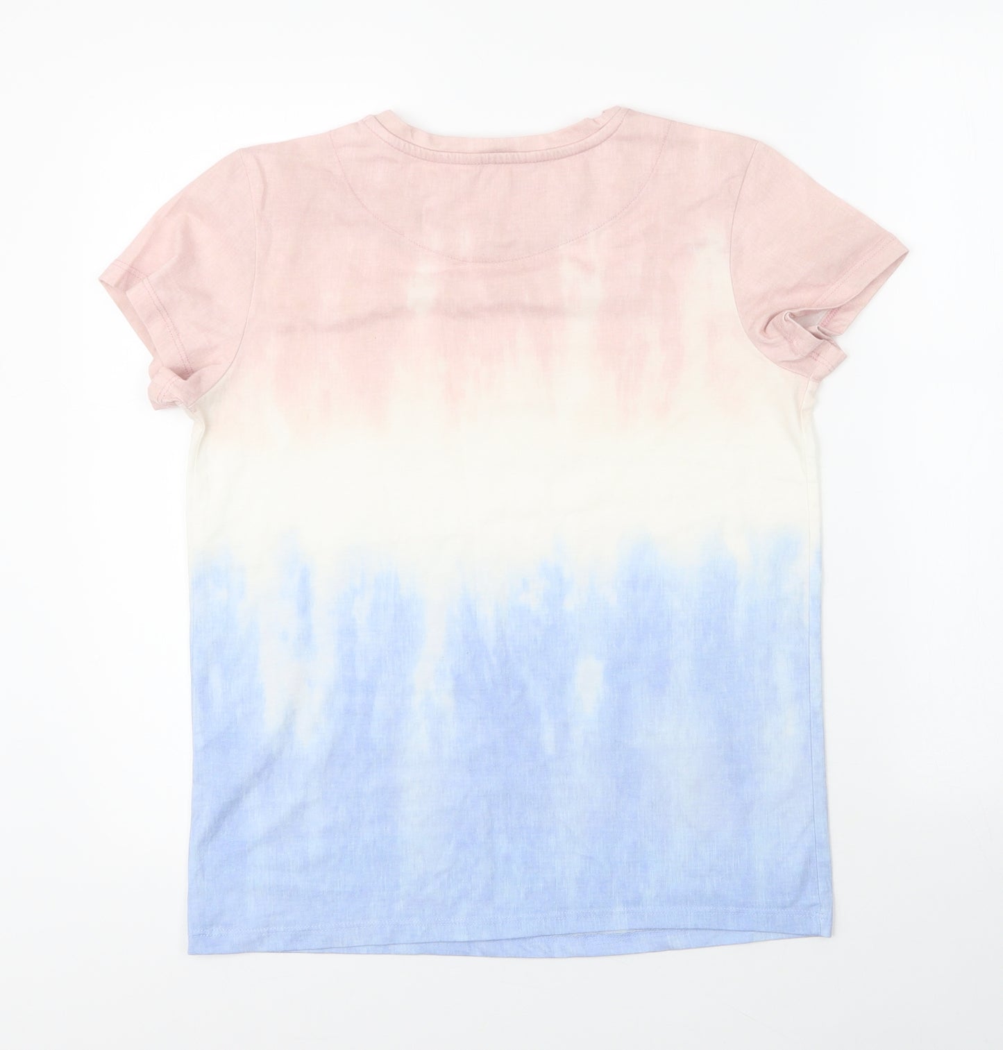 George Womens Beige  Cotton Basic T-Shirt Size 10 Round Neck - Tie Dye Pattern
