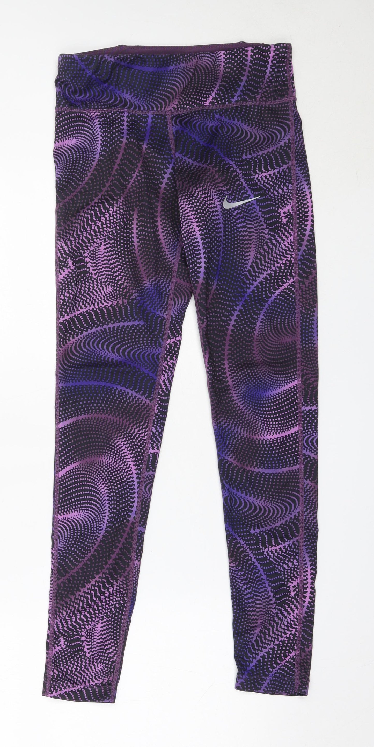 Nike Womens Purple  Polyester Capri Leggings Size S L27.5 in Regular