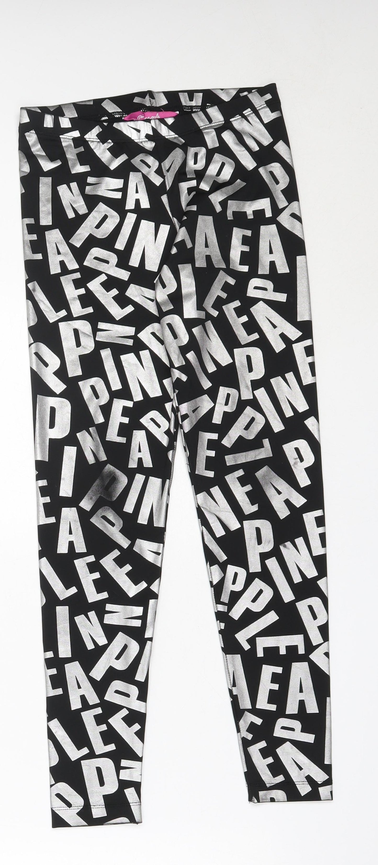 Pineapple Girls Black  Polyester Capri Trousers Size 9-10 Years  Regular