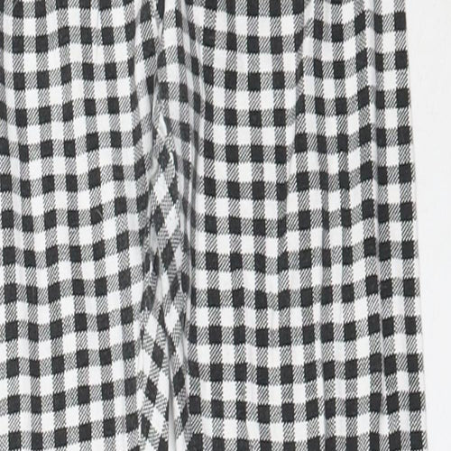 Preworn Girls Black Check Polyester Capri Trousers Size 11 Years  Regular