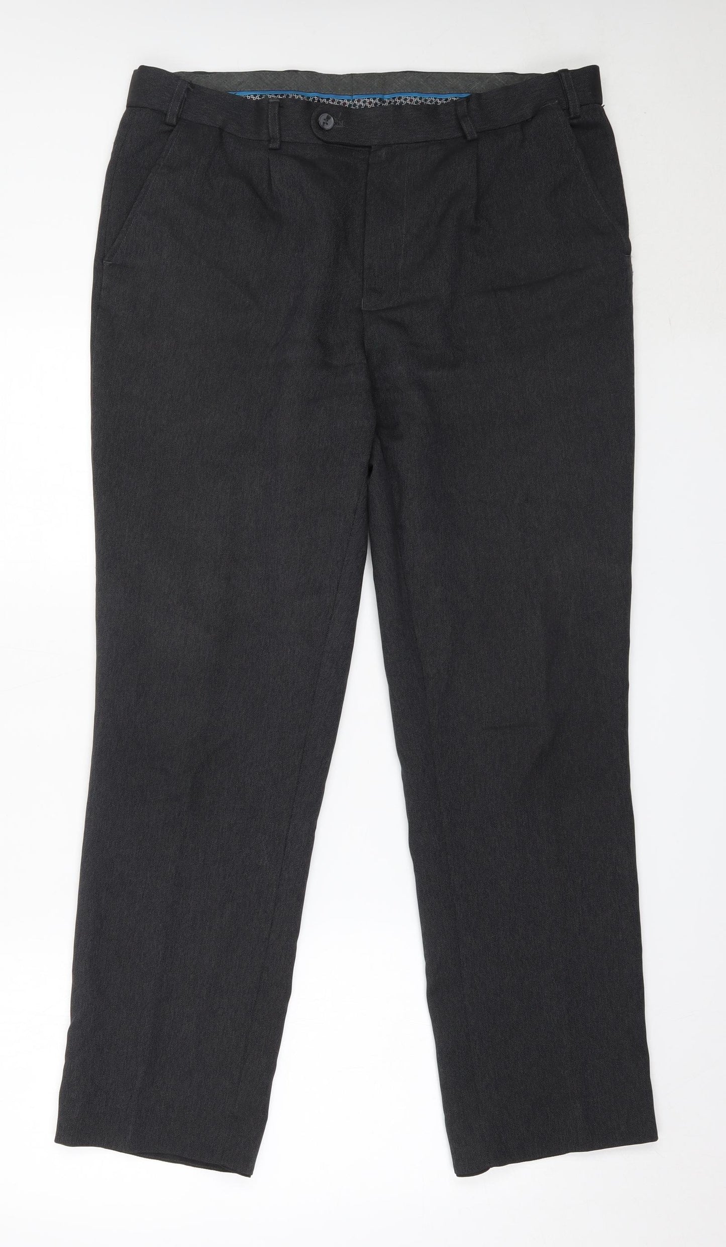 Matalan Mens Grey  Polyester Trousers  Size 36 in L31 in Regular